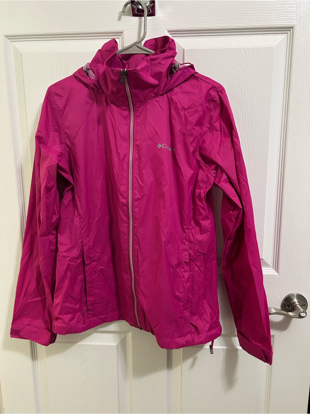 Columbia Women’s Pink Hooded Rain Jacket